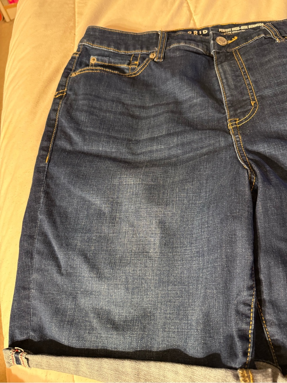 torrid Dark Indigo High-Rise Denim Bermuda Shorts - Picture 9 of 10